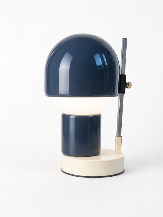 Image 1 of Mid-Century Italian G.C.M.E. Table Lamp - Blue & Chrome Space Age - 1960s