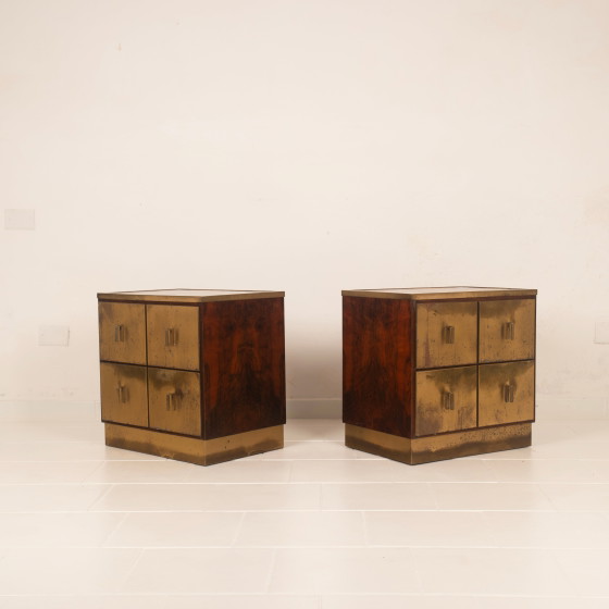 Aldo Frigerio & Luciano Frigerio Tables de nuit Bagdad en ronce de noyer et laiton – Brass (photo 19 of 24)