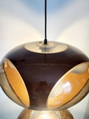 Space Age Pendelleuchte, Bug Eye, Massiv, braun, Belgien, 1970er Jahre