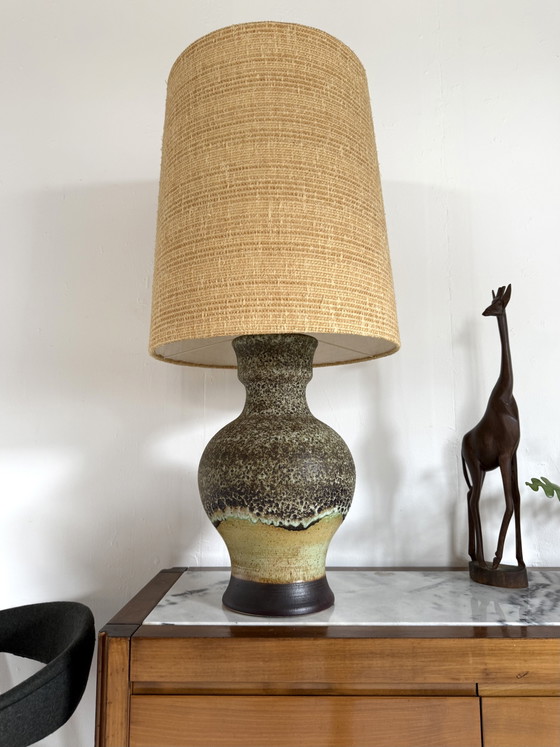 Image 1 of Vintage XL ceramic fat lava table lamp, West Germany ‘60