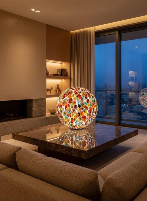Murano glass table lamp, height 52 cm, diameter 50 cm