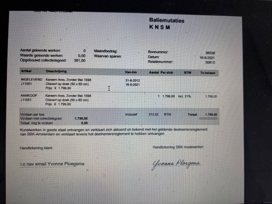 Image 1 of Dipinto ad olio su tela di Kareem Aras