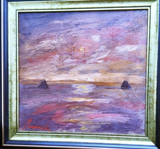 Image 1 of Constant Permeke "Evening at Sea" oil on canvas