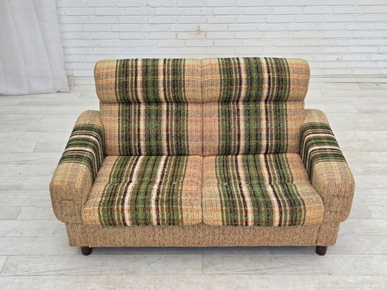 Image 1 of 1980s, Danish 2-seater sofa by Nisbo Horsens, furniture wool.