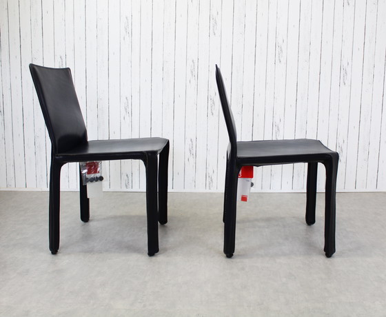 Image 1 of Set Of 2 Cab 412 Chairs Di Mario Bellini Cassina Seats