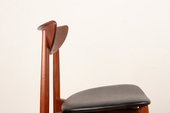 Image 1 of Pair of Danish teak and skai chairs, new, by Harry Ostergaard for Randers Møbelfabrik, 1960.