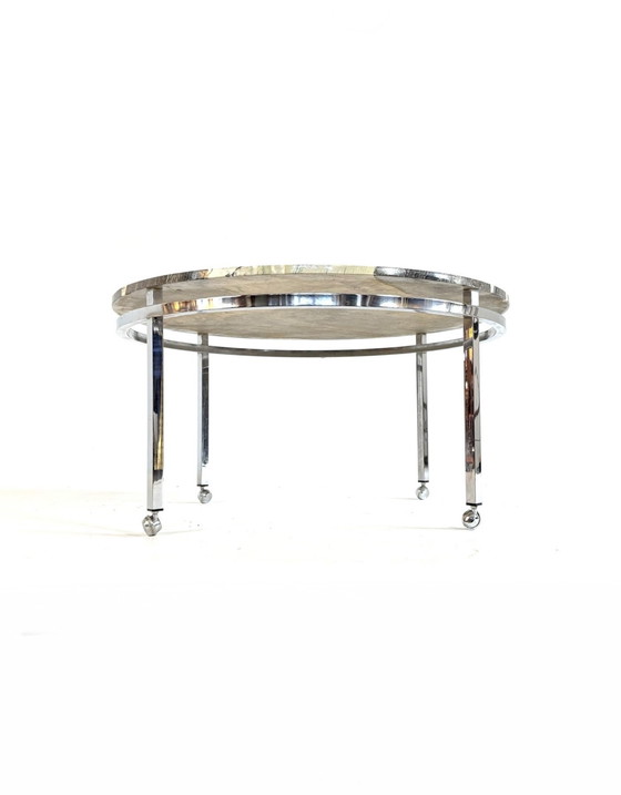 Image 1 of Chroom & marmer salontafel ‘70