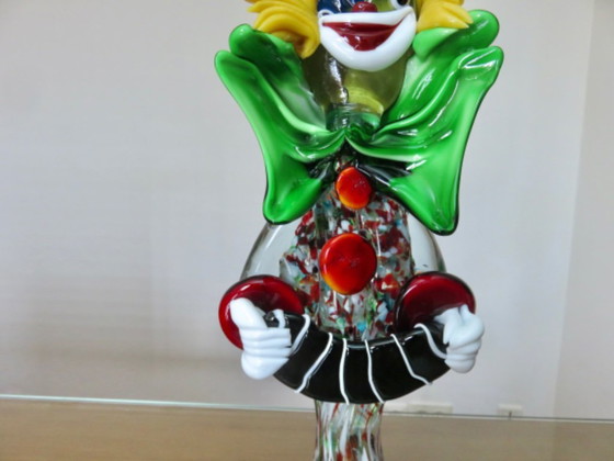 Image 1 of Très grand clown sculpture en verre de Murano 37 cm années 70