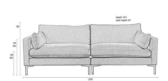 Image 1 of Zuiver Summer 3-Sitzer-Sofa Latte