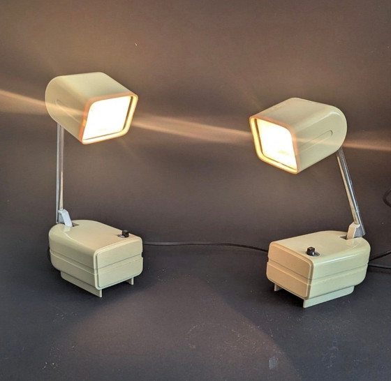Magnifique Paire de Lampes Télescopiques Vintage Space Age (Style Stella) – Années 70 – Fagerhults (photo 2 of 9)