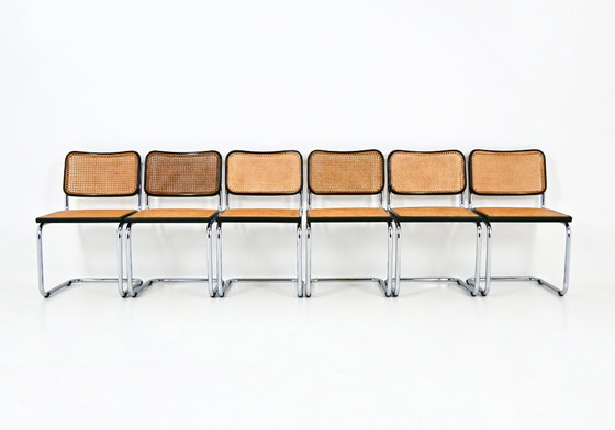 Image 1 of Chaises de salle à manger style B32 de Marcel Breuer, lot de 6