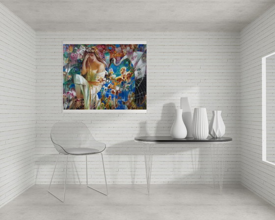 Peinture à l'Huile Originale Abstraite Figurative Fille Nature Été Indien – Peintures et dessins, Canvas (photo 3 of 8)