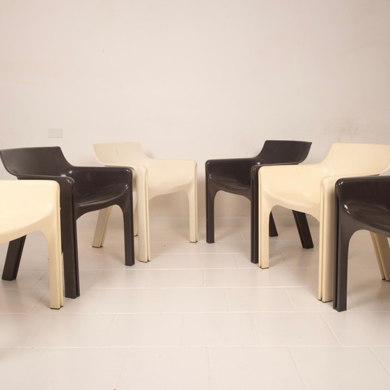 Set aus sechs Gaudì Armlehnstühlen von Vico Magistretti für Artemide – Esszimmerstühle, Plastic (photo 5 of 20)