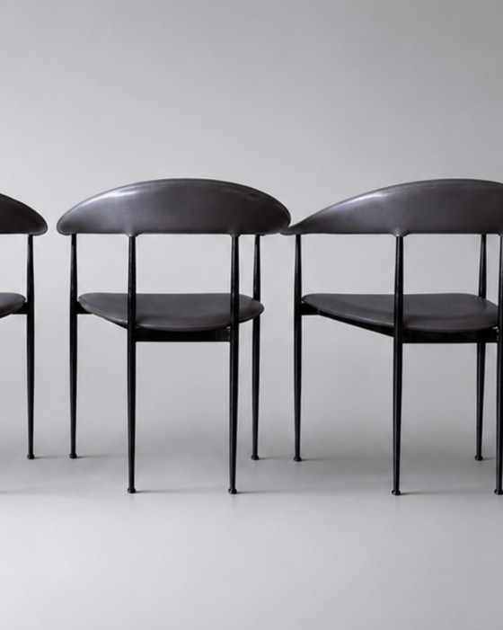 Image 1 of 4 Fasem P40 lederen fauteuils, Vegni & Gualtierotti, ca.90s