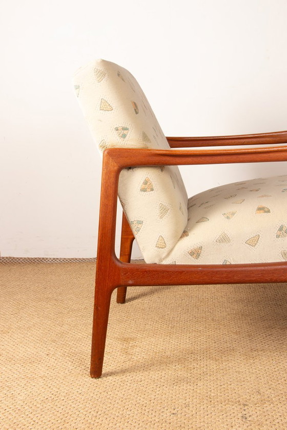 Image 1 of Ein Paar skandinavische Sessel aus Teakholz und neuem Stoff, 1960.