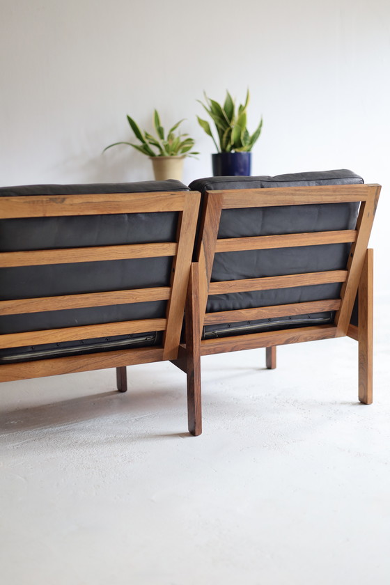 Image 1 of Canapé 2 places en cuir Capella, Illum Wikkelso pour Niels Eilersen, 1960