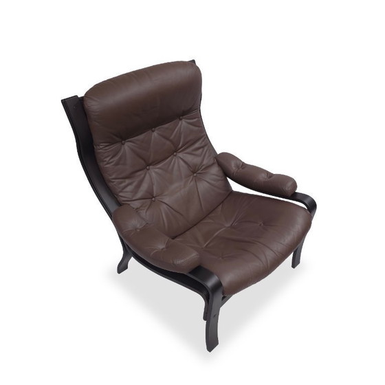 Image 1 of Sedia da salotto VIDJA | Poltrona in pelle di metà secolo | Vintage IKEA anni '70