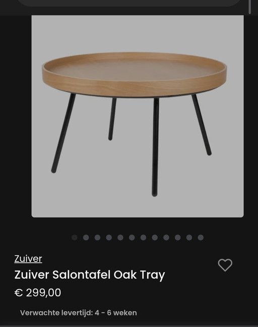 Pure coffee table Oak tray