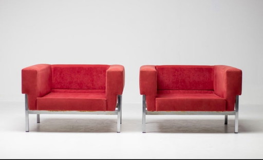 Poltrone Kiushu Saporiti Rosse Distintivo Italiano