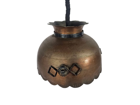 Image 1 of Lampada a sospensione brutalista in ferro battuto