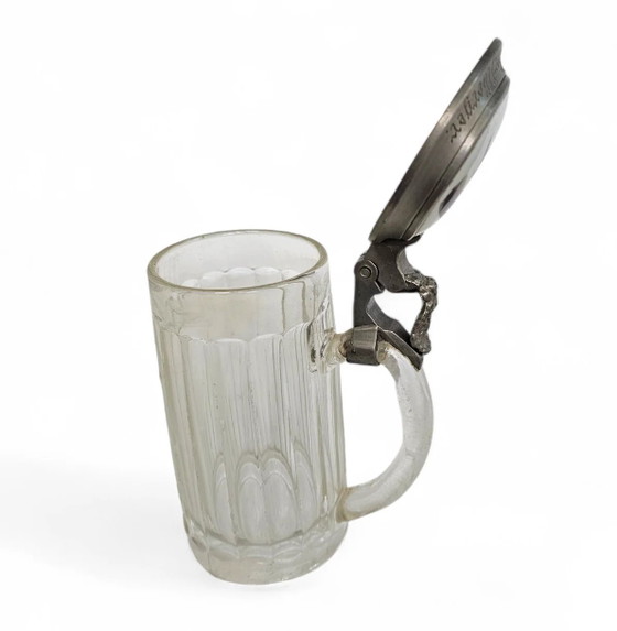 Boccale da birra tedesco con coperchio in porcellana, vetro, peltro – Stoviglie, Porcelain, Glass (photo 10 of 13)