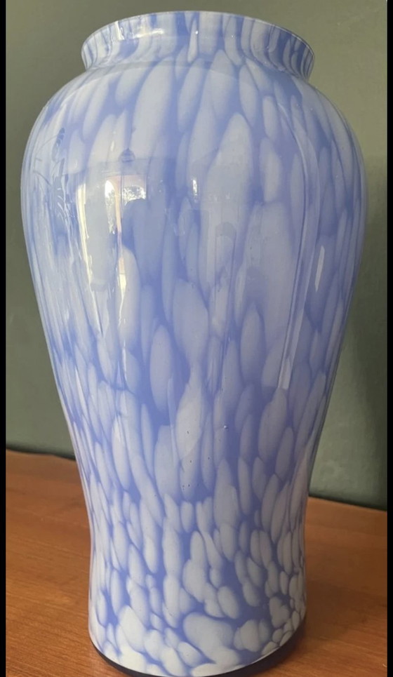 Image 1 of Vase Français Bleu De La Manufacture De Clichy Du Milieu Du Siècle