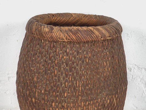Antique fisherman basket (c.1900) #9, Decorative Objects, Wicker, Brown, Rustic (photo 11 of 12)