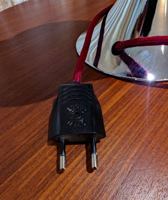 60er Jahre "Satellite" Verchromte Tischlampe, Unikat, Tischlampen, Glas, Metall, Rot (Foto 7 von 11)