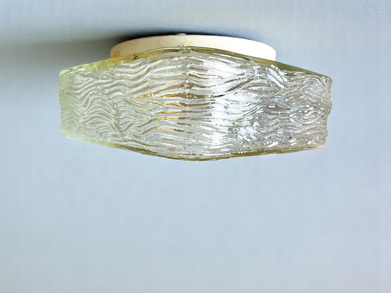 Image 1 of Vierkante helder glazen inbouwlamp voor lage plafonds of wand, 1990