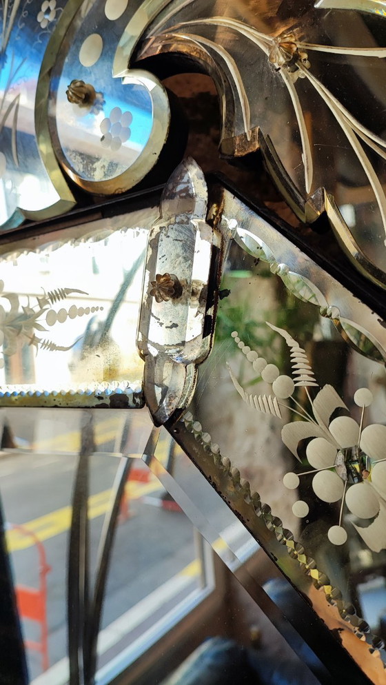 Image 1 of Specchio veneziano in vetro di Murano - XIX secolo