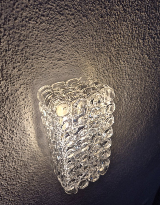 Image 1 of Applique murale ERCO 54 090 en verre bullé, rare modèle des années 60, style Mid-Century.