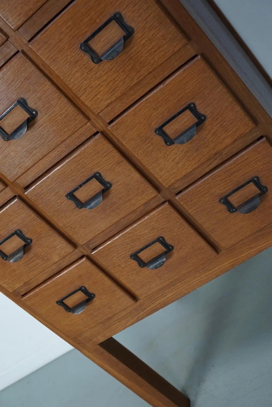 Image 1 of Botiquín/archivador antiguo holandés de roble, años 30