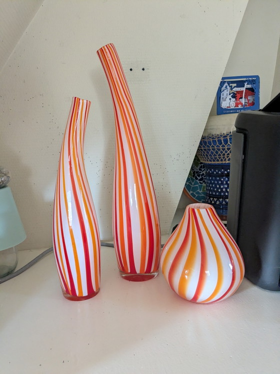 3 Hand-blown Vases – Glass (photo 4 of 5)