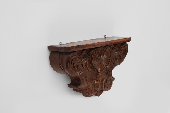 Image 1 of Antica consolle in legno intagliato da parete, Francia ca. 1850
