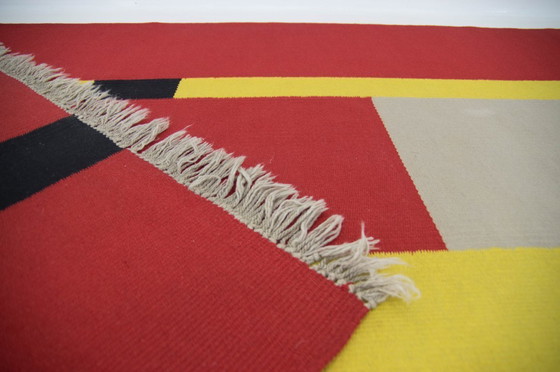 Image 1 of Tapis géométrique Bauhaus rare, années 1940