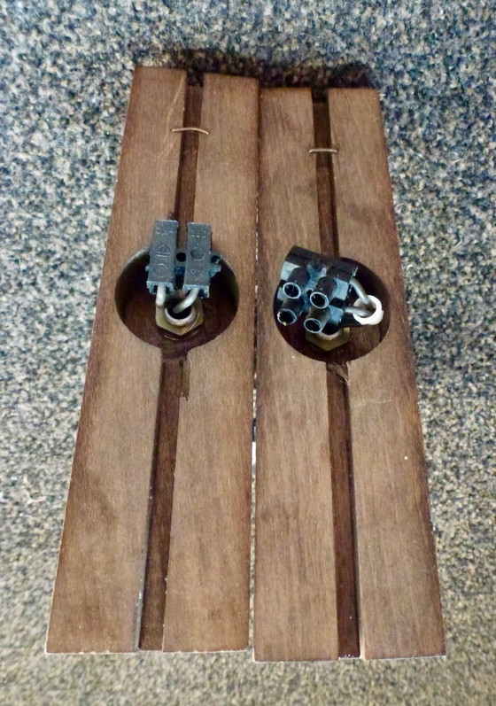 Image 1 of Set di 2 lampade da parete vintage – vetro ghiaccio e cromo – stile Mid-Century anni '70.