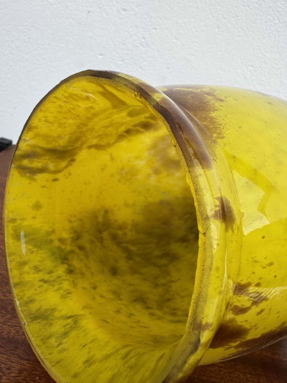Grande vaso giallo marmorizzato Art Déco – Vasi, Vetro (photo 10 of 15)