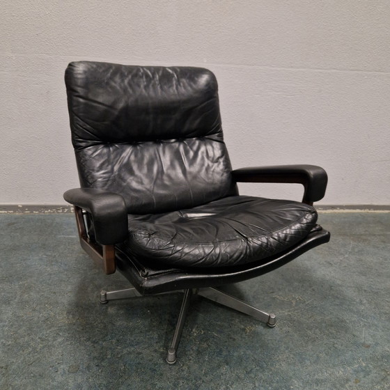 Image 1 of Strassle Vintage leather armchair swivel chair swivel chair