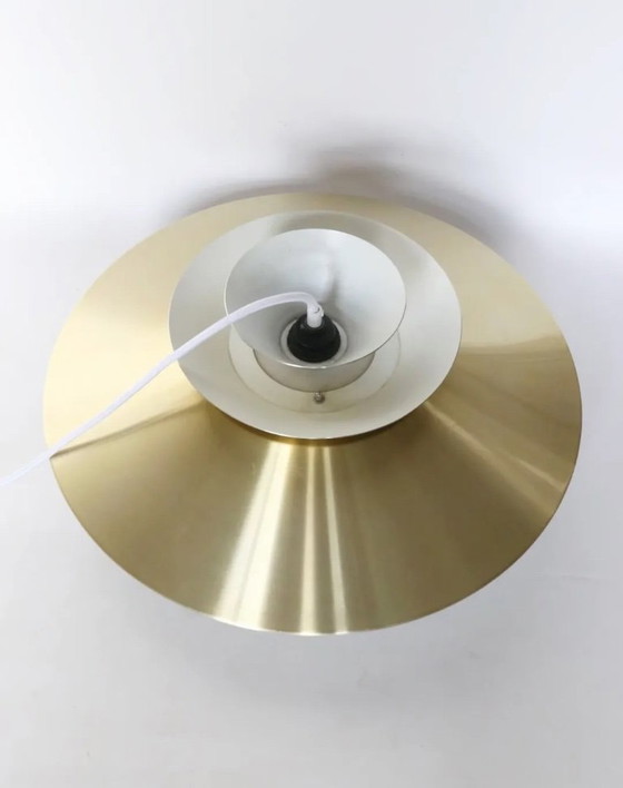Image 1 of Vintage Danish brass pendant lamp bowl lamp retro