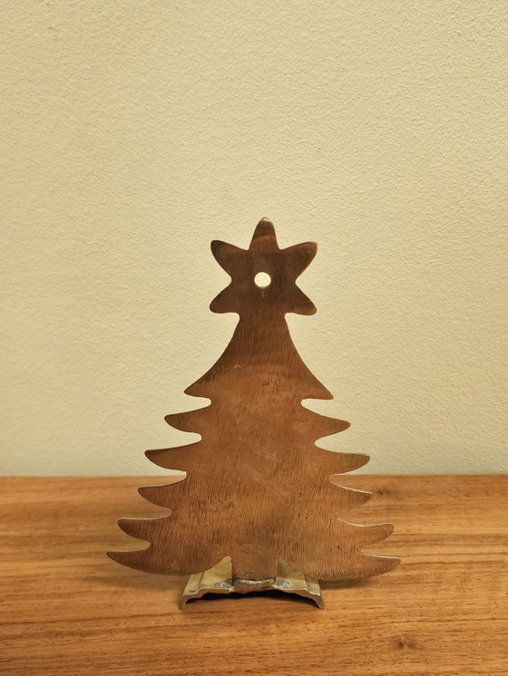 Image 1 of chandelier vintage en laiton en forme de sapin de Noël