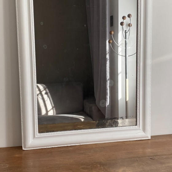 Image 1 of Louis Philippe mirror, late 19th century. White. 140x82.