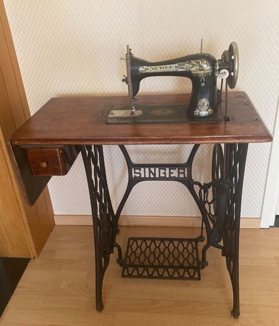 Máquina de coser antigua SINGER de pedal - Modelo 127K/27K "SPHINX" – Escocia, 1910 – Objetos decorativos (photo 2 of 14)