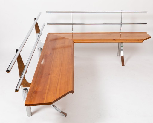 Corner bench in postmodern design, 1980s