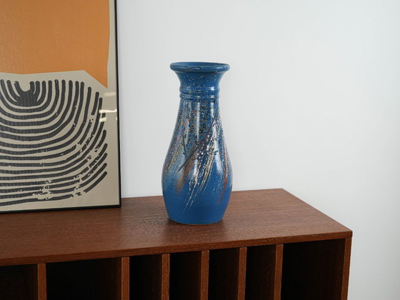Image 1 of Blue ceramic vase, Danish design, 1970s, made in Denmark