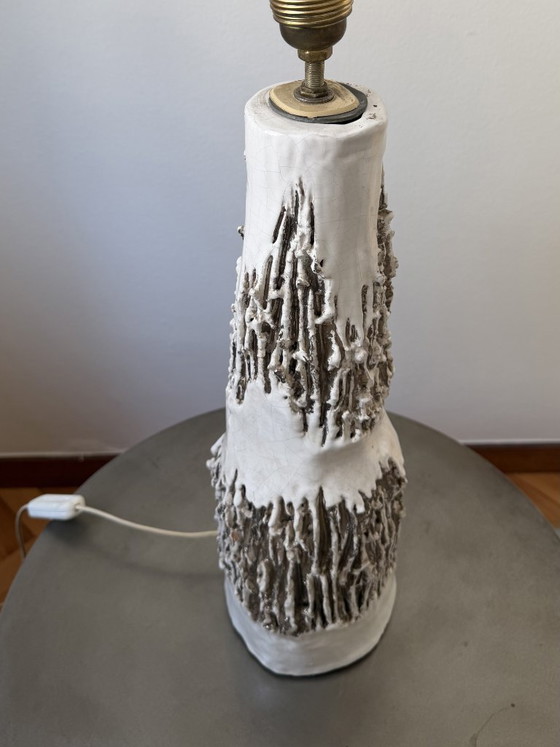 TABLE LAMP, ITALY, 1978, Monumental Base, Italian Brutalism – Gilberti, Ceramic (photo 7 of 8)