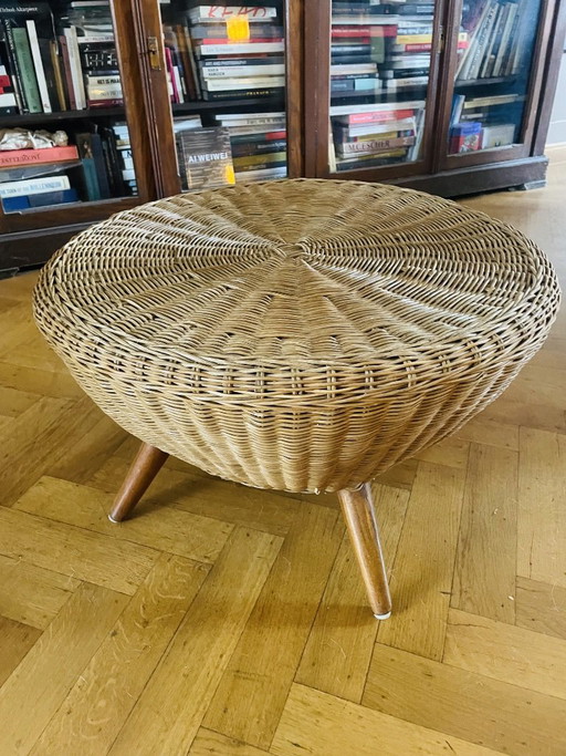 Vintage Mid-Century Rotan Salontafel – Jaren 50/60 – Rattan