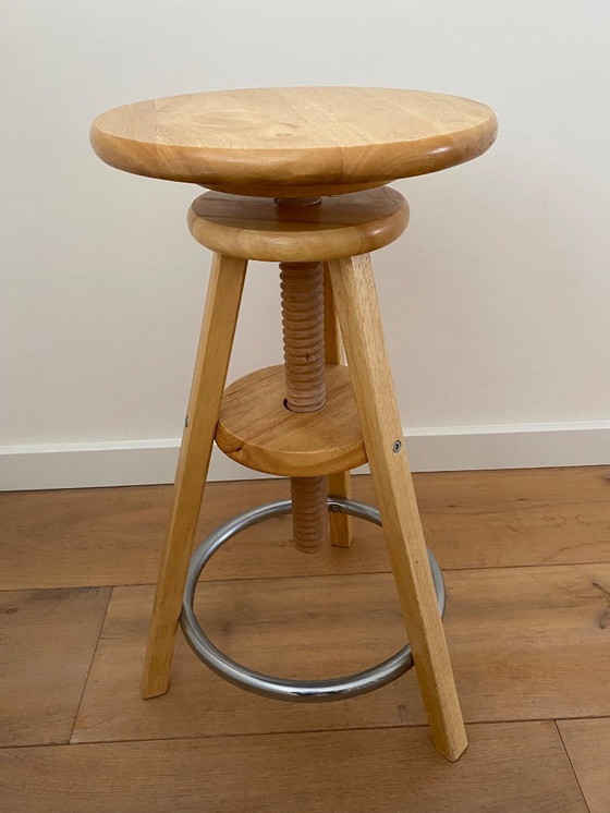 Image 1 of Vintage wooden stool, piano stool, painting stool, artist stool, industrial stool - 1980s