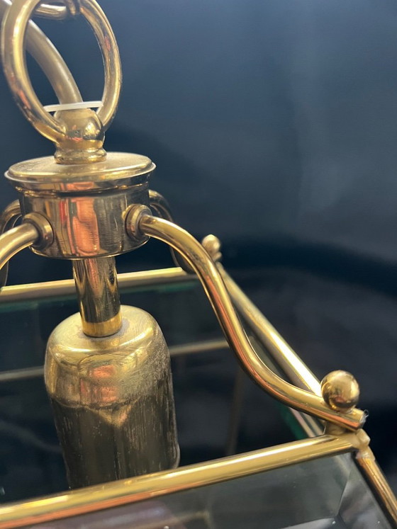 Lampada a Sospensione Lanterna Vintage E.F. Frantzen Ottone Vetro Bisellato – E F Frantzen (photo 10 of 13)