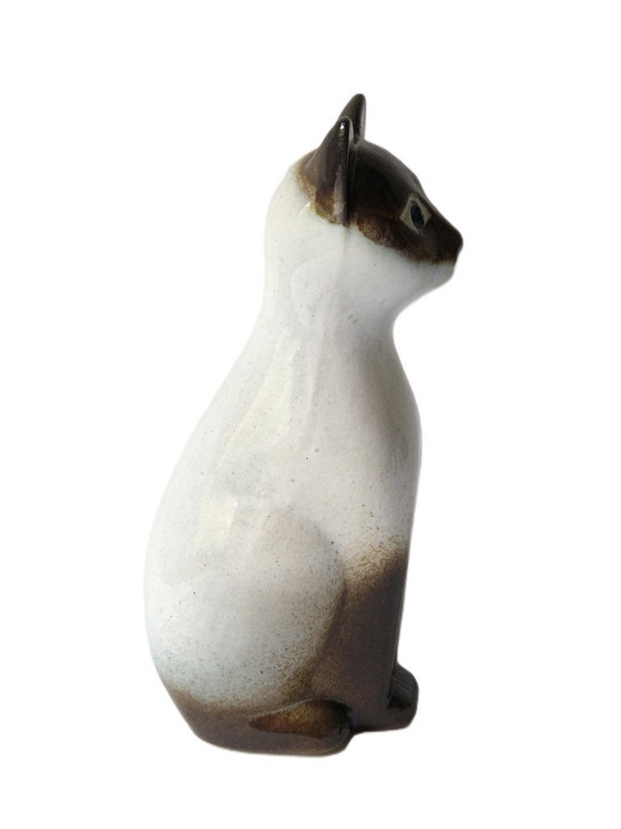 EGO Stengods - Siamese cat by Heinz Schlichting - Marked, Sculpture, Ceramic, Creme (photo 2 of 6)