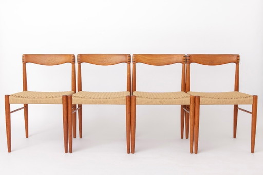 Set of 4 H.W. Klein Teak Dining Chairs for Bramin, Danish Mid-Century Modern, 1960s–70s – eetkamerstoelen, Wood